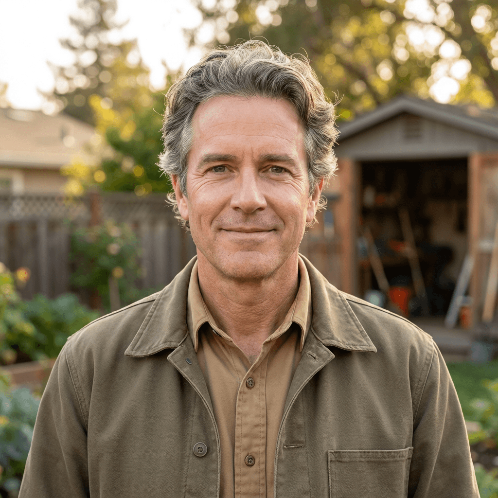 James Mitchell standing on his new deck