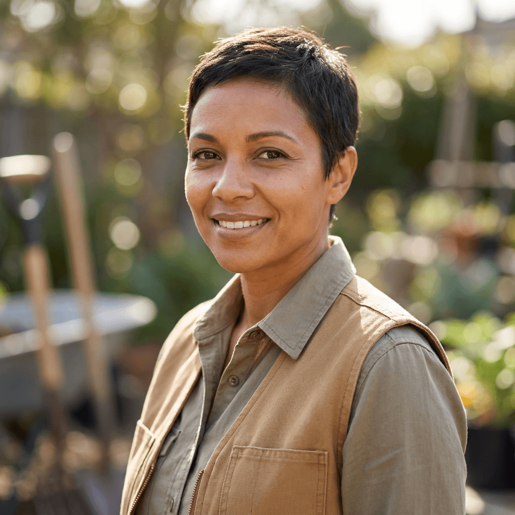 Officer Maria Gonzalez relaxing on her new deck