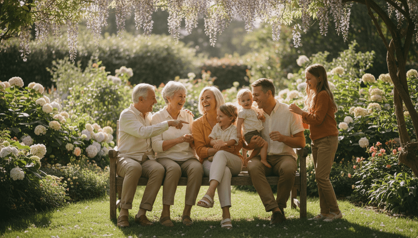 Family enjoying quality time in outdoor space